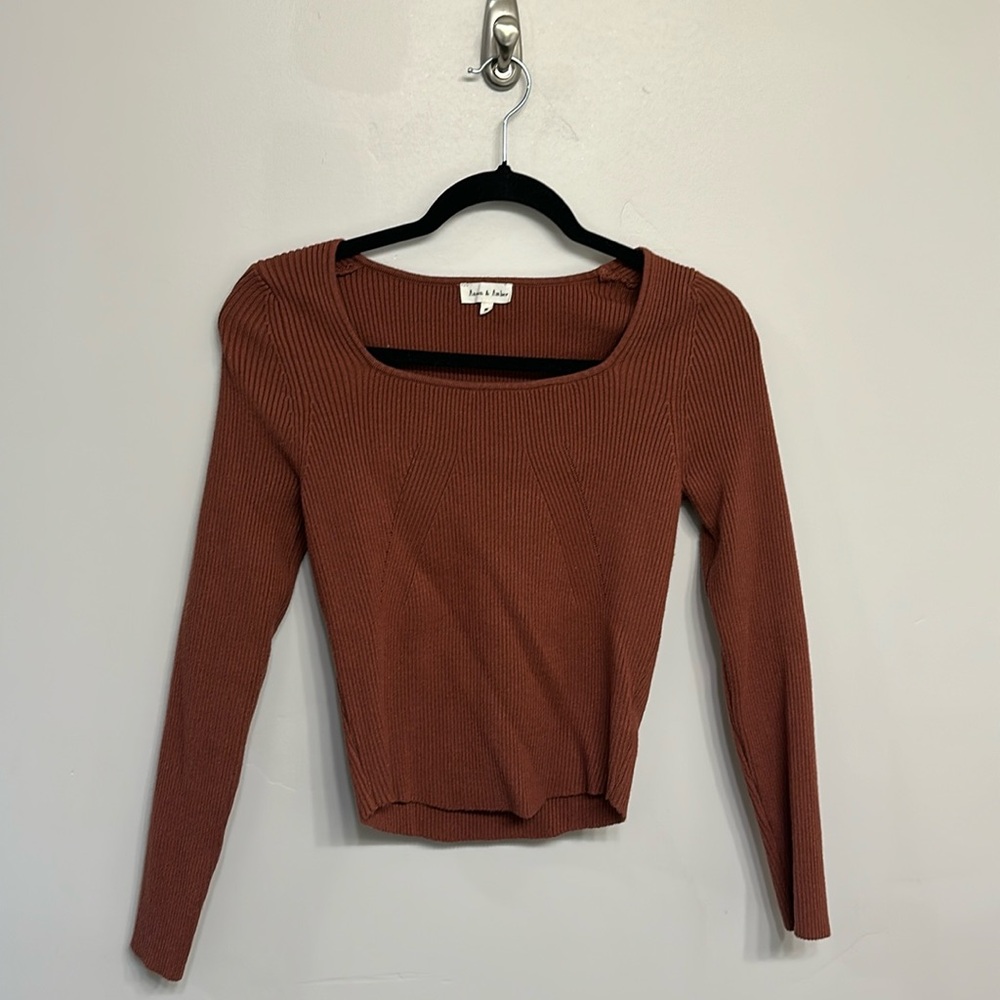 Ribbed long sleeve sweater